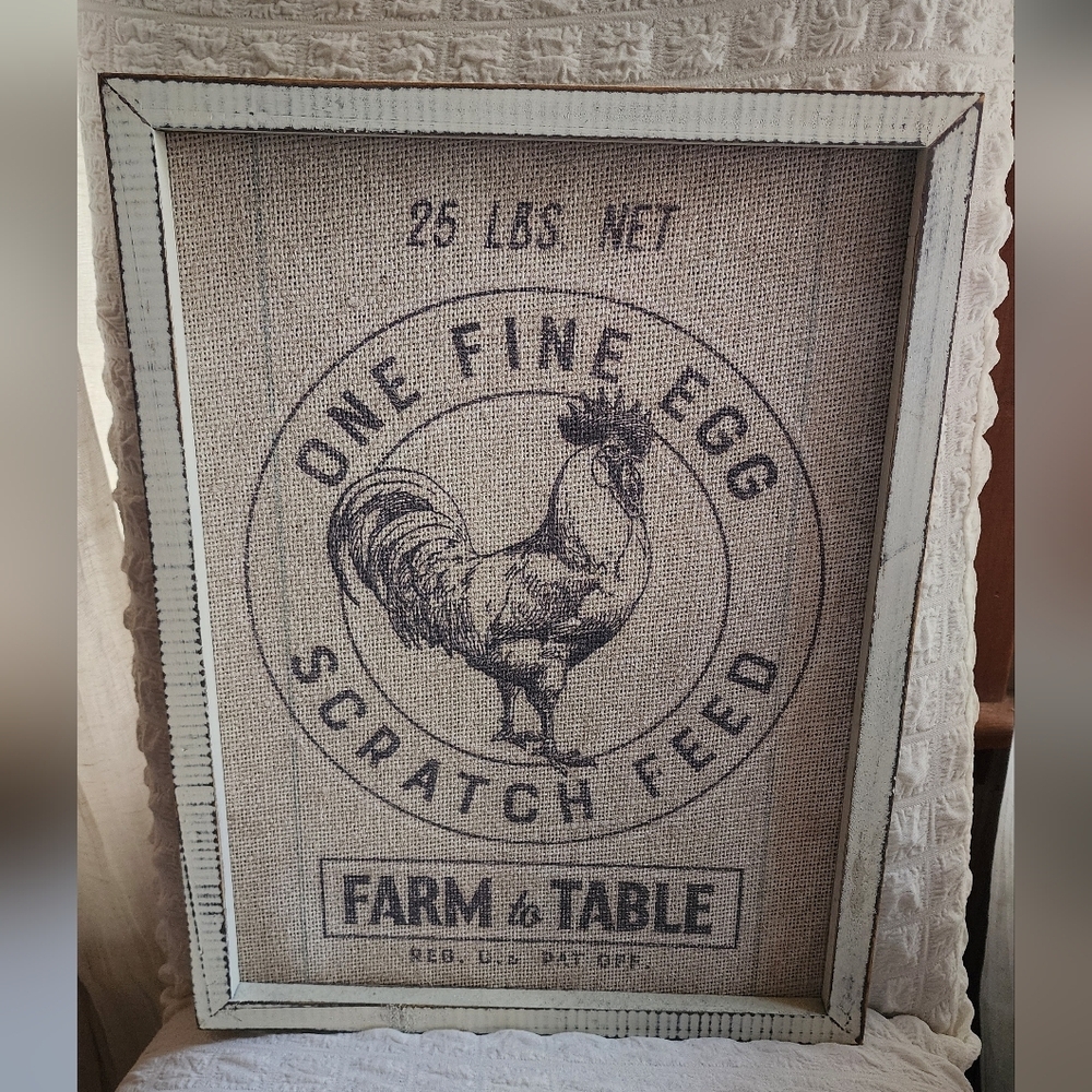 Farm to Table Burlap Wall Art